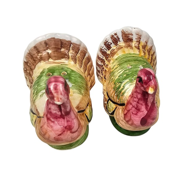 Other - Thanksgiving‎ Turkey Salt Pepper Shakers Ceramic Hand Painted Kitchen Decor